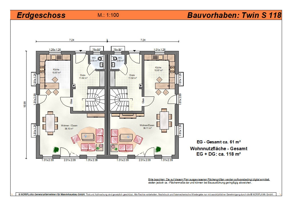Doppelhaus twin s118 grundriss eg min 2