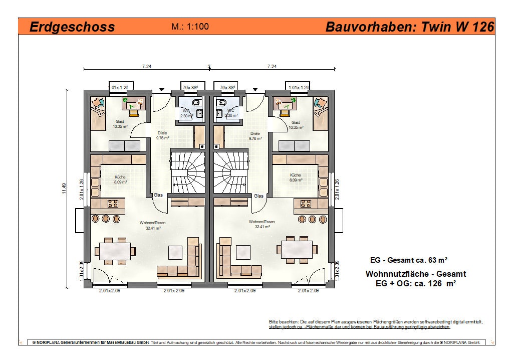 Doppelhaus twinw126 grundriss eg min 1