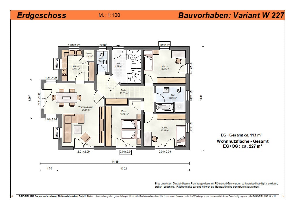 Mehrfamilienhaus variant w227 grundriss eg min